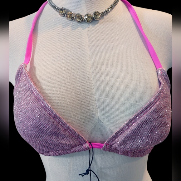 🌸 Hot Pink Sequined String Bikini - Picture 8 of 15